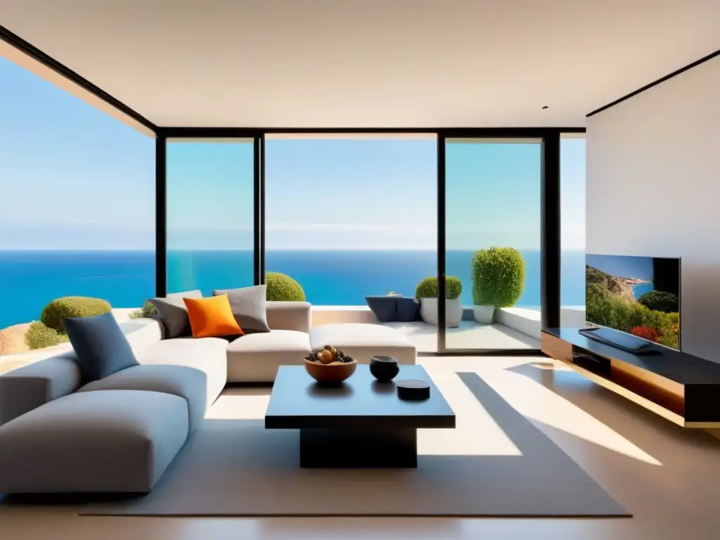 Salón de lujo en segunda residencia en España Acogedora sala de estar en segunda vivienda de lujo en España