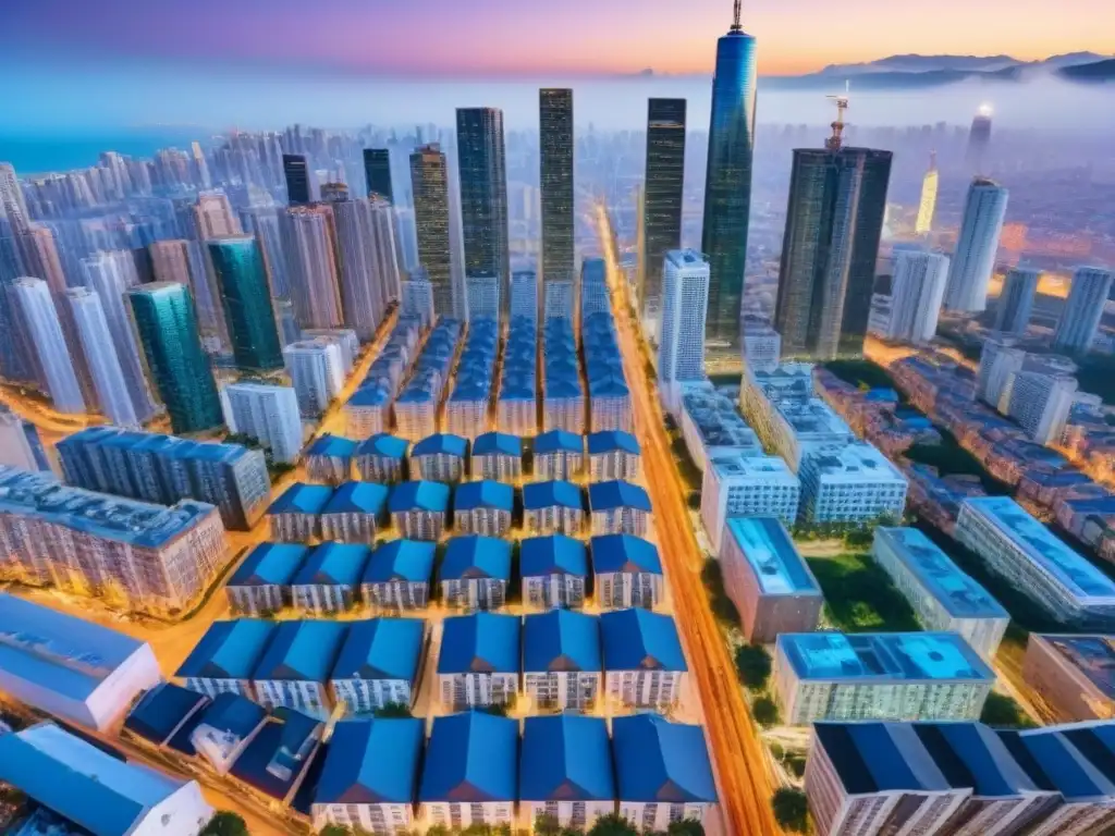 Vista aérea detallada: Fusion de alquileres corto plazo en la ciudad La amalgama de short term rental estrategias inversión en la vibrante y evolutiva ciudad