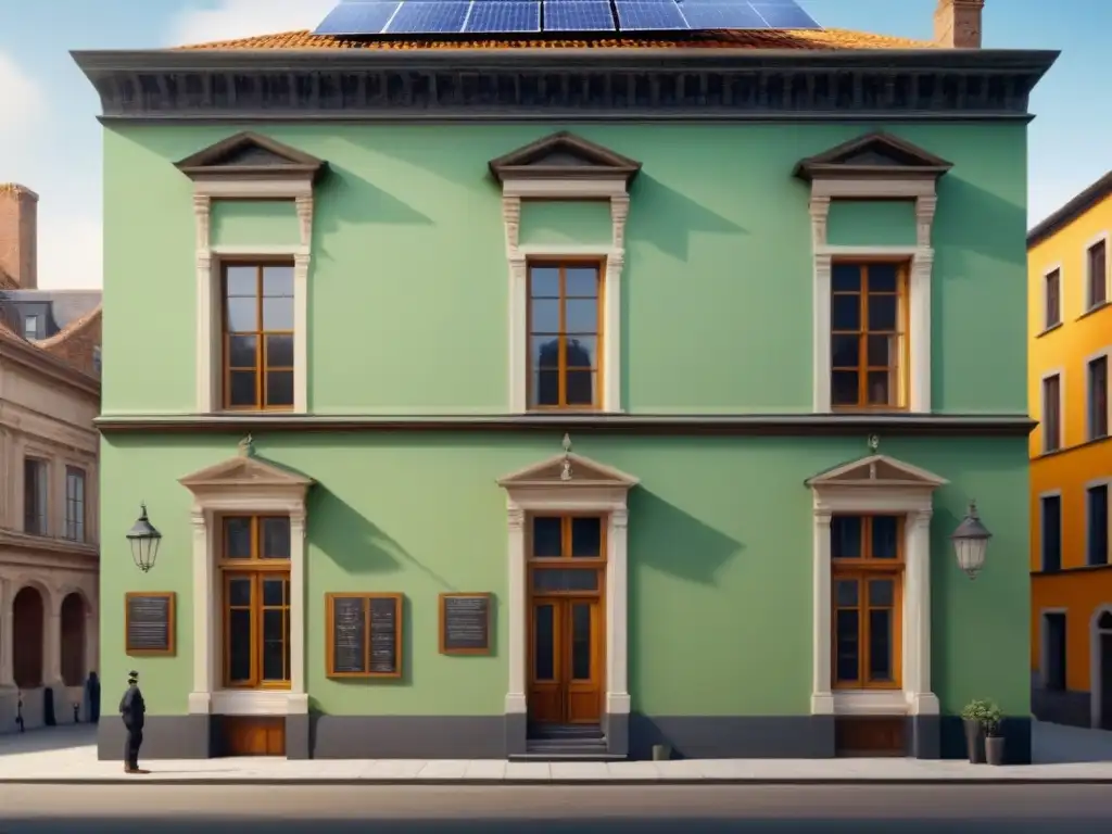 Transformación energética: de histórico a moderno Antigua edificación restaurada con eficiencia energética, destacando la rehabilitación energética en restauración