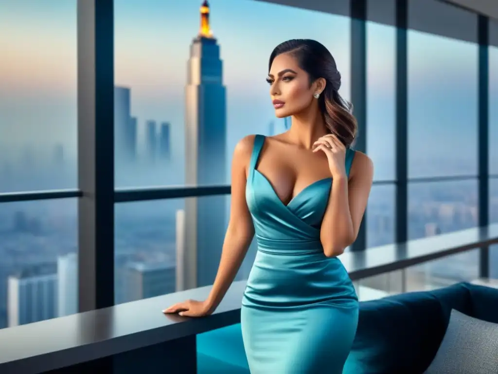 Vanguardista apartamento fintech con vista panorámica de la ciudad Apartamento lujoso con vistas a la ciudad y tecnología fintech