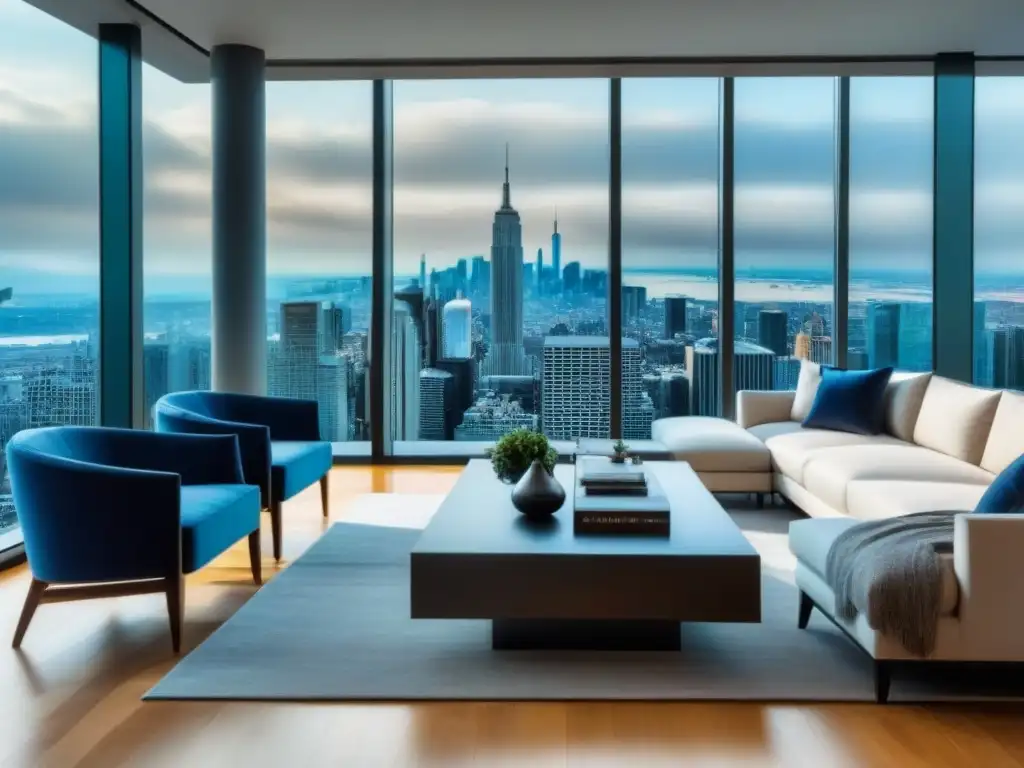 Penthouse moderno con vista a la ciudad Apartamento penthouse moderno con ventanales y vista a la ciudad