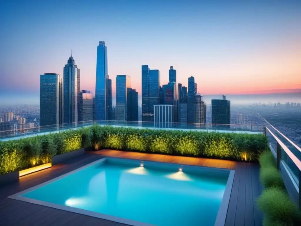 Apartamento de lujo con jardín en la azotea y piscina en la ciudad Apartamentos de lujo con jardín en la azotea y piscina, ideal para rentas temporales