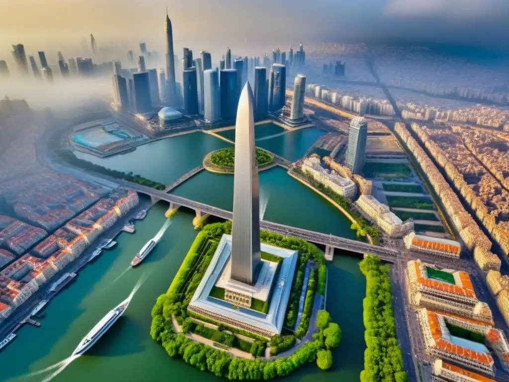 Armonía urbana: fusión de ciudad moderna y patrimonio histórico Armonía entre urbanismo y conservación de historia regional en ciudad moderna