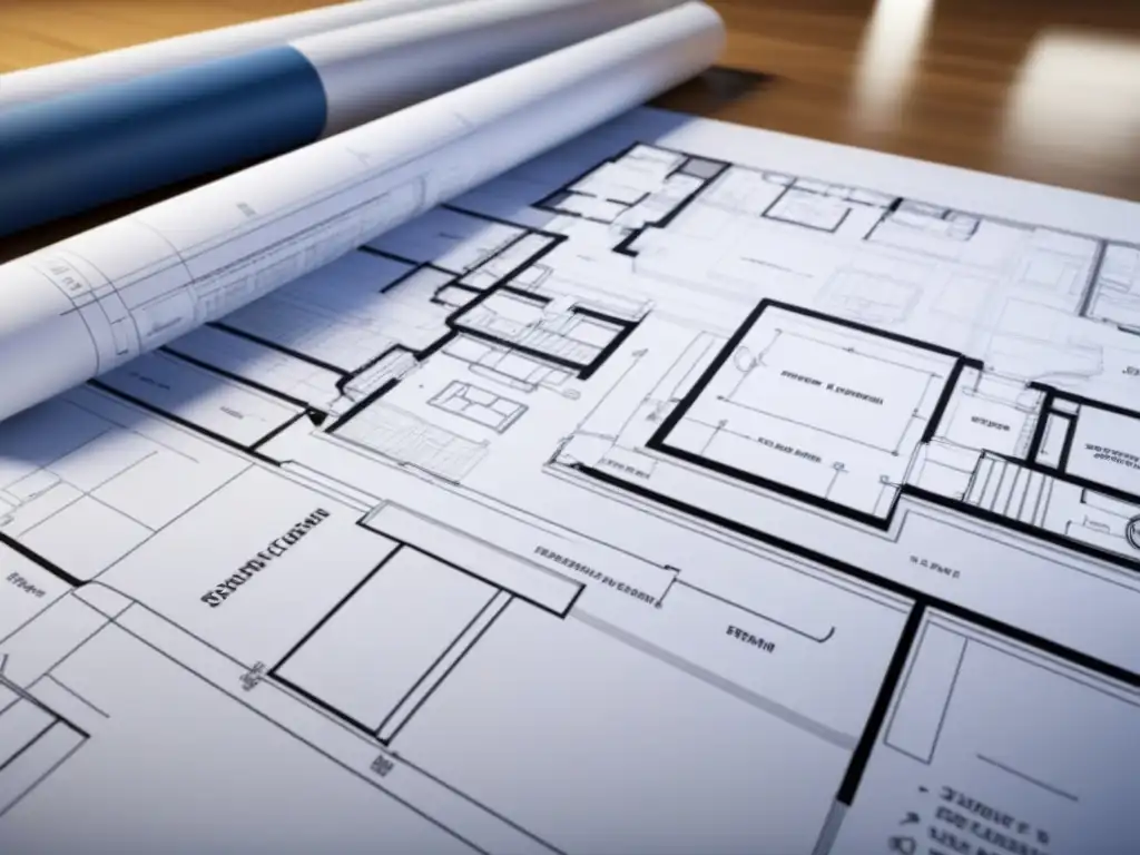 Detalles arquitectónicos: plano residencial contemporáneo Diseño arquitectónico detallado de un proyecto residencial moderno