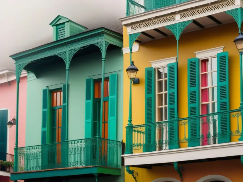 French Quarter de Nueva Orleans: Arquitectura Iconica Explora la arquitectura francesa en Nueva Orleans con sus balcones de hierro forjado y coloridas casas criollas