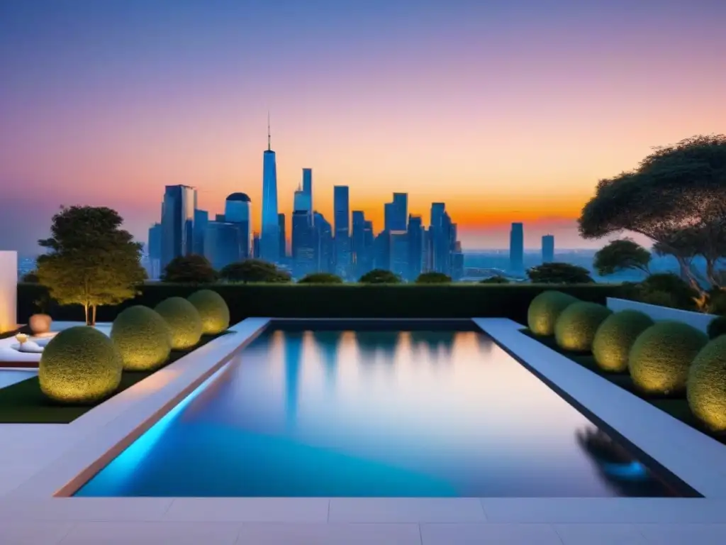 Propiedad moderna de lujo con diseño innovador y vistas panorámicas Diseño y arquitectura de propiedades de lujo con ventanales y terraza panorámica en la ciudad