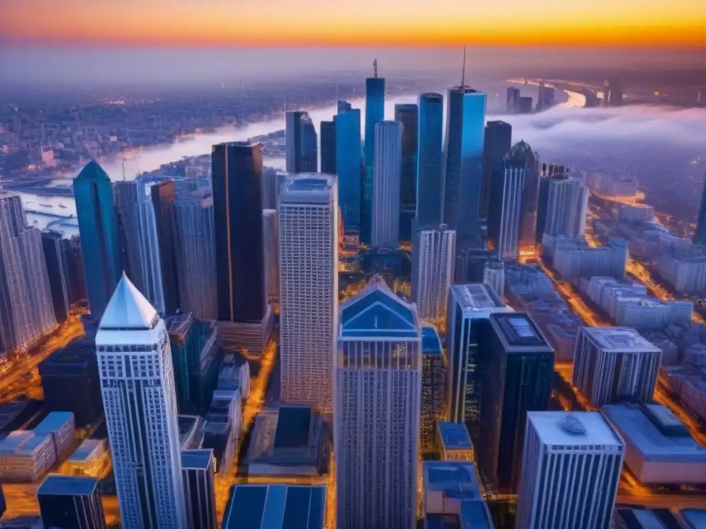 Inversión inmobiliaria: armonía entre tradición y modernidad al atardecer Un atardecer sobre la ciudad: balance rentabilidad riesgo inversiones inmobiliarias