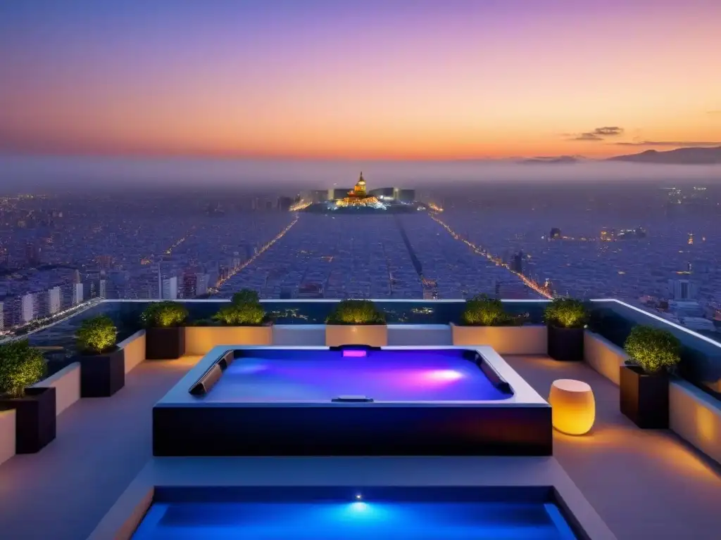 Espléndido penthouse moderno en CDMX al atardecer Atardecer en moderno penthouse con vista a CDMX