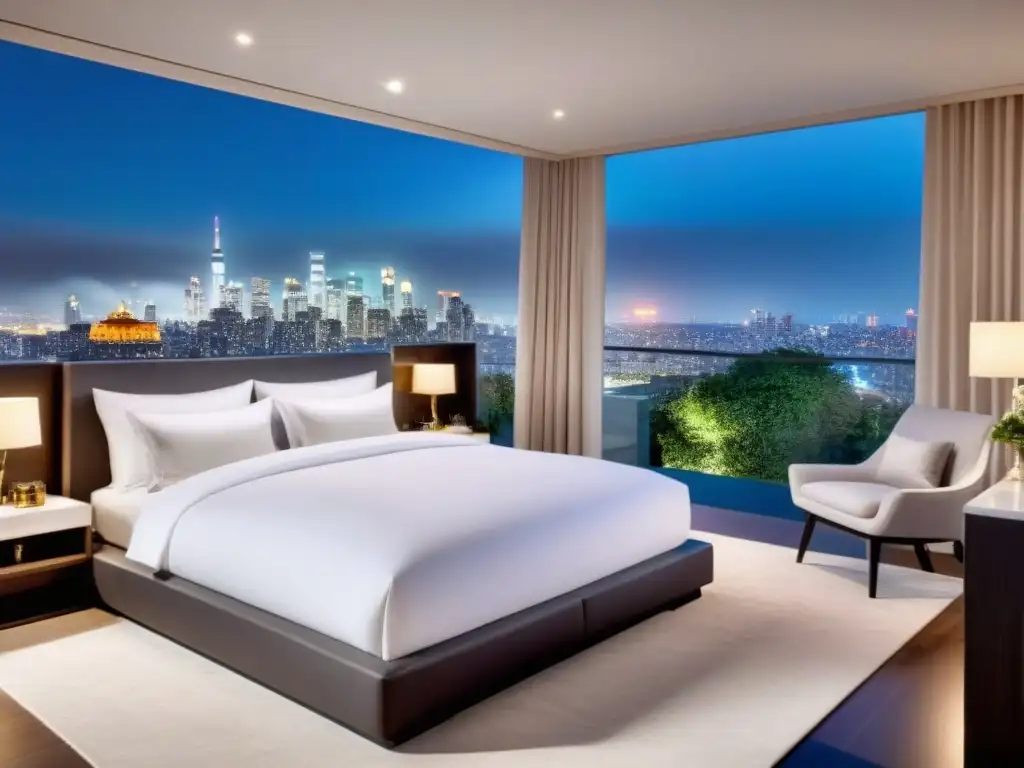 Penthouse de lujo con vistas panorámicas a la ciudad Ático de lujo con vistas panorámicas a la ciudad, mobiliario contemporáneo y cocina de diseño