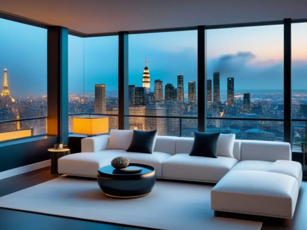 Penthouse de lujo con vistas a la ciudad: sofisticación y elegancia Ático moderno de lujo con vista a la ciudad y diseño elegante, ideal para estrategias avanzadas inversión inmobiliaria