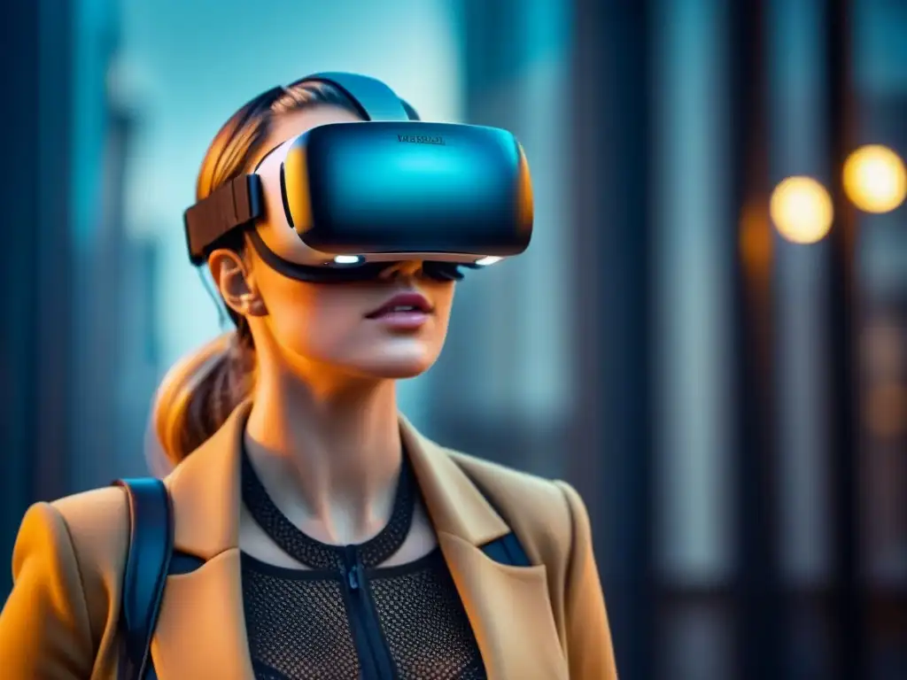 Experiencia inmersiva: tour virtual de lujo con visor VR Avances tecnología tours virtuales inmobiliarios: Realidad virtual muestra lujosa propiedad moderna con detalle y realismo impresionante