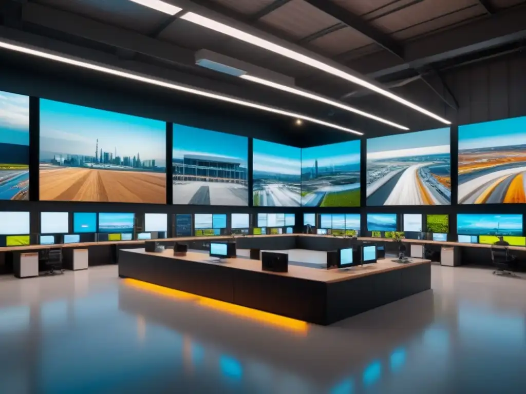 Planta de reciclaje de construcción futurista en acción Avanzada planta de reciclaje en construcción sostenible con diseño futurista y actividad constante