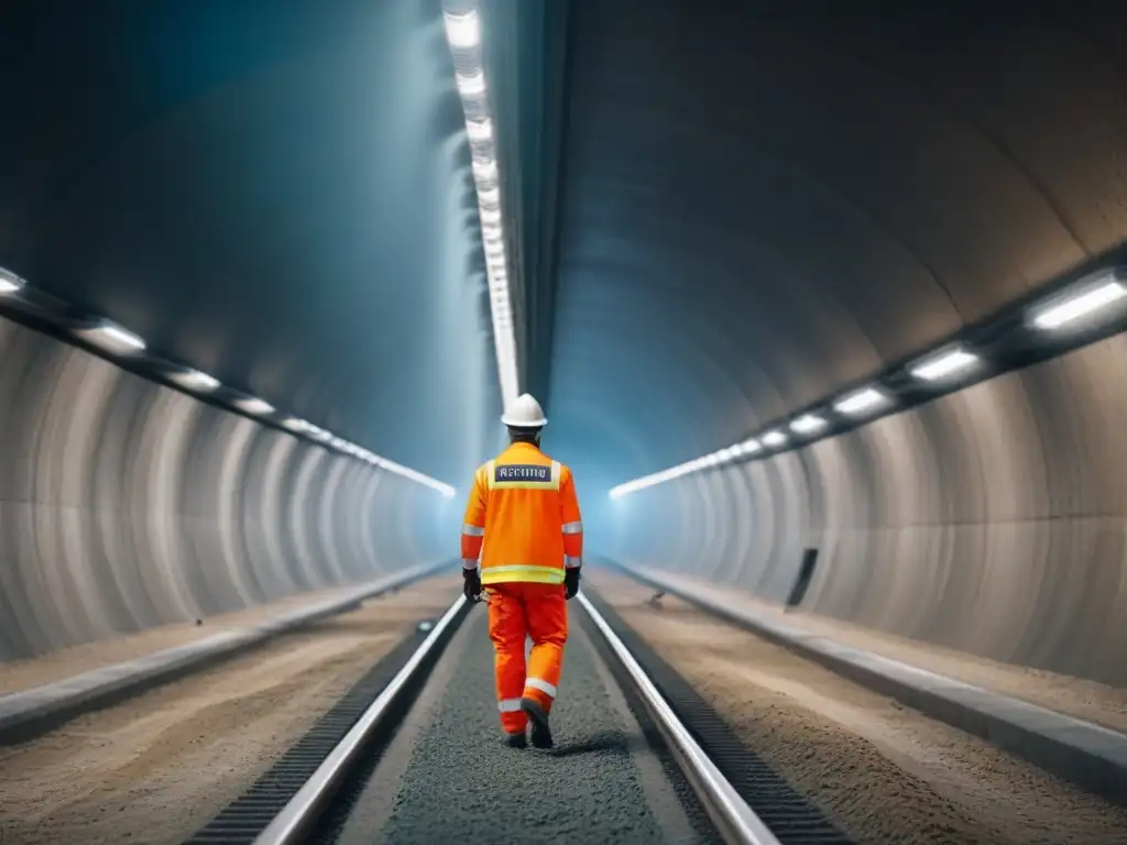 Innovación subterránea: túneles 8k con tecnología avanzada Ingeniería subterránea avanzada con trabajadores inspeccionando