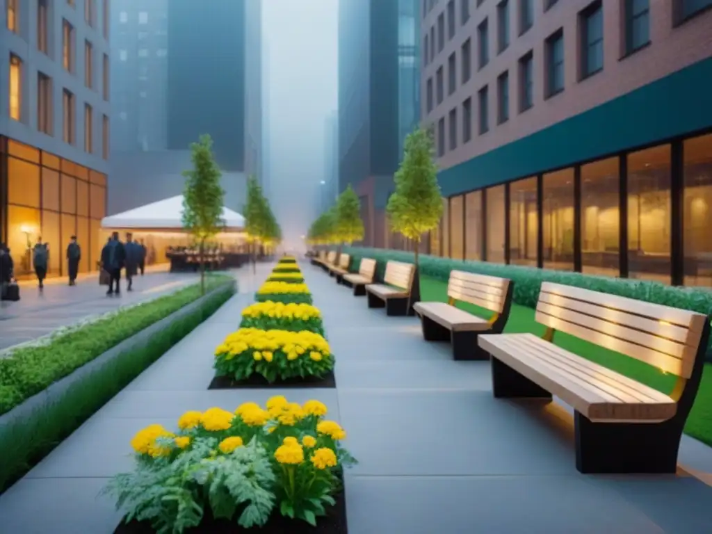 Transformación urbana: de gris a verde en la ciudad Transformación de la calle de la ciudad en un vibrante parque urbano, simbolizando la restauración de paisajes en áreas metropolitanas