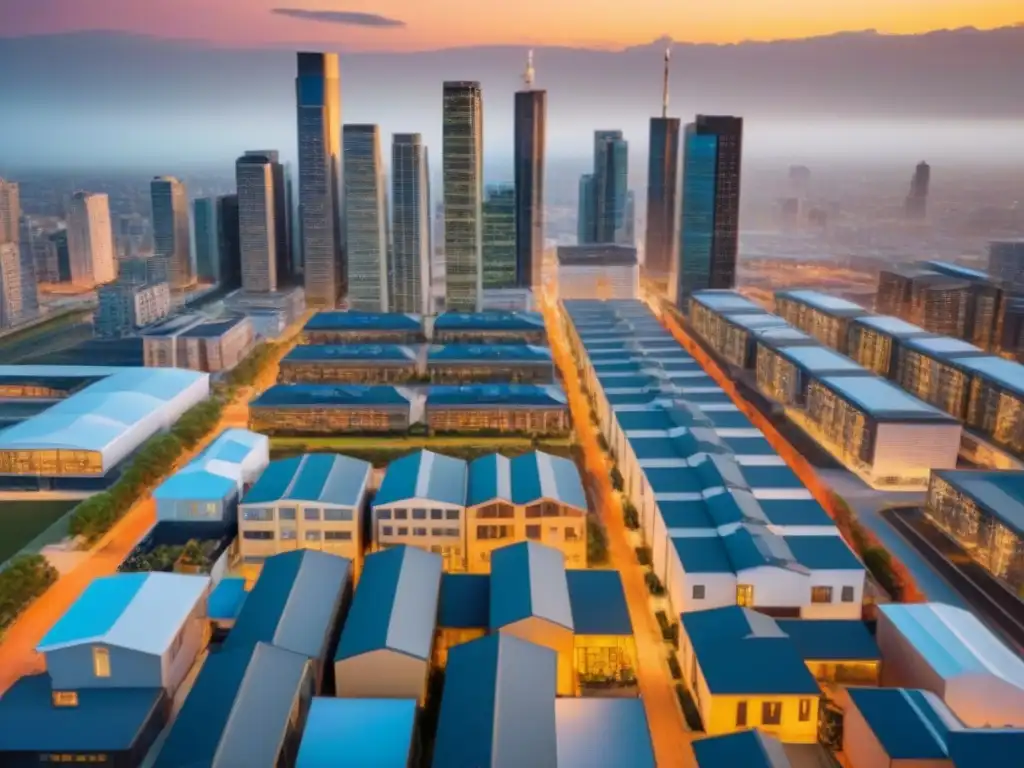 Portafolio diversificado de inversión inmobiliaria en la ciudad Una cartera diversificada de inversión inmobiliaria en una ciudad bulliciosa
