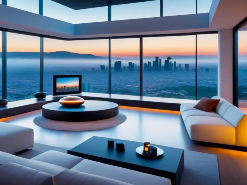 Smart Home Futurista en CDMX: Tecnología Avanzada y Diseño Moderno Casa futurista en CDMX con tecnología avanzada y vista a la ciudad, reflejando la influencia de la tecnología en mercado inmobiliario México