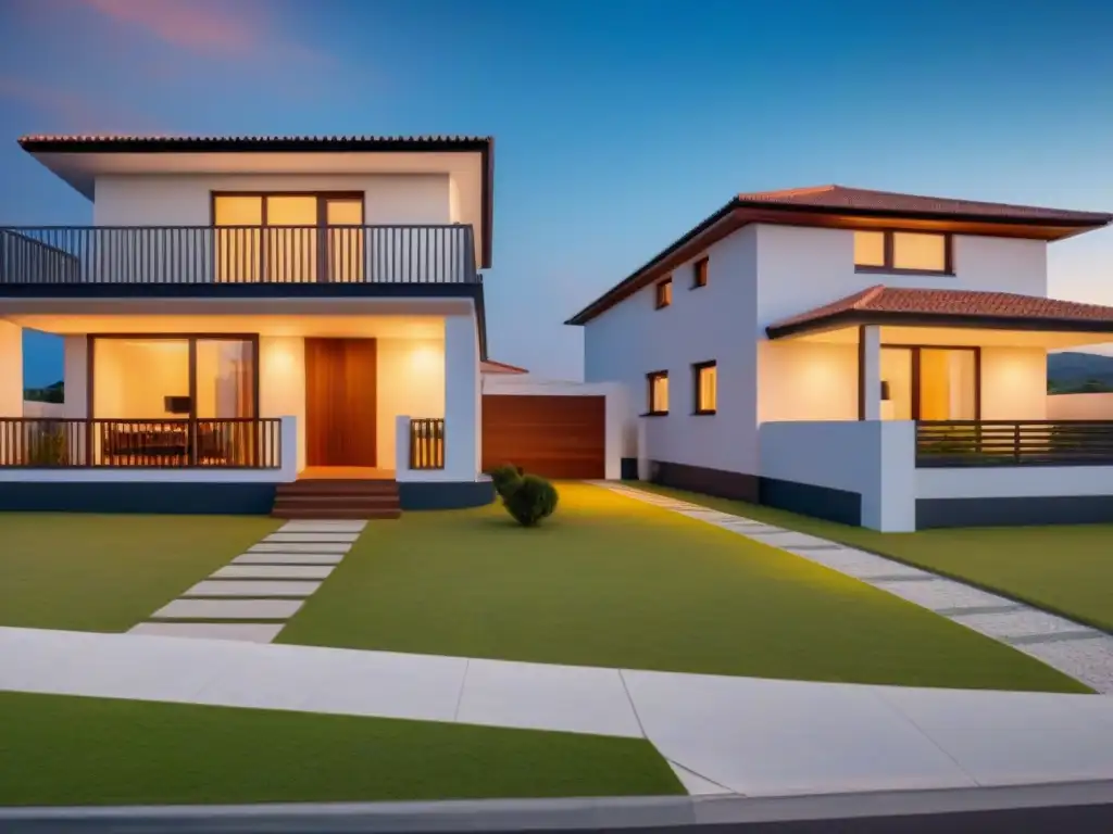 Dos casas lado a lado: una con 'Hipoteca de interés solo' y otra con 'Hipoteca amortizada'