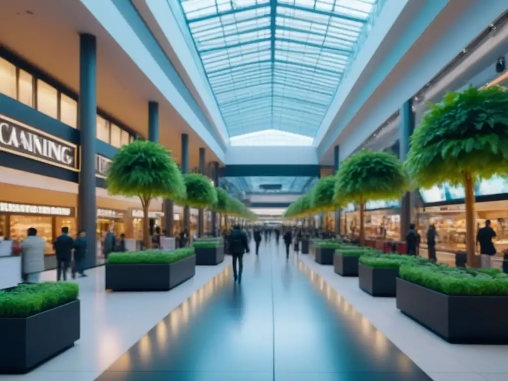 Centro comercial futurista 8k: diversidad y dinamismo urbano Un centro comercial futurista y vibrante, repleto de gente diversa disfrutando de compras y ocio