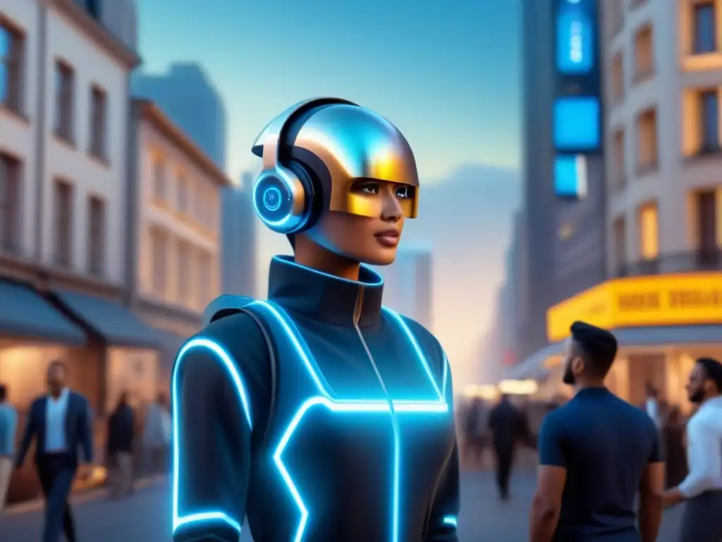 Chatbot futurista interactúa en mercado inmobiliario virtual Chatbot interactuando con diversidad en mercado inmobiliario virtual