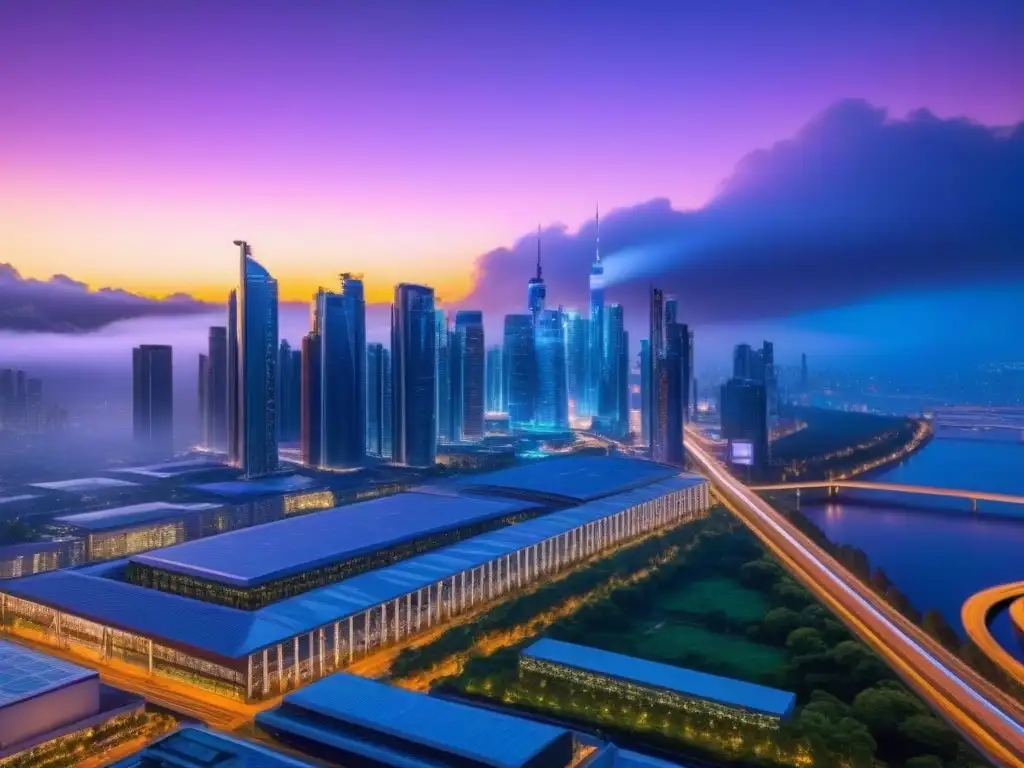 Metrópolis futurista: tecnología, sostenibilidad y urbanismo Ciudad futurista con desarrollo infraestructura ciudades futuro