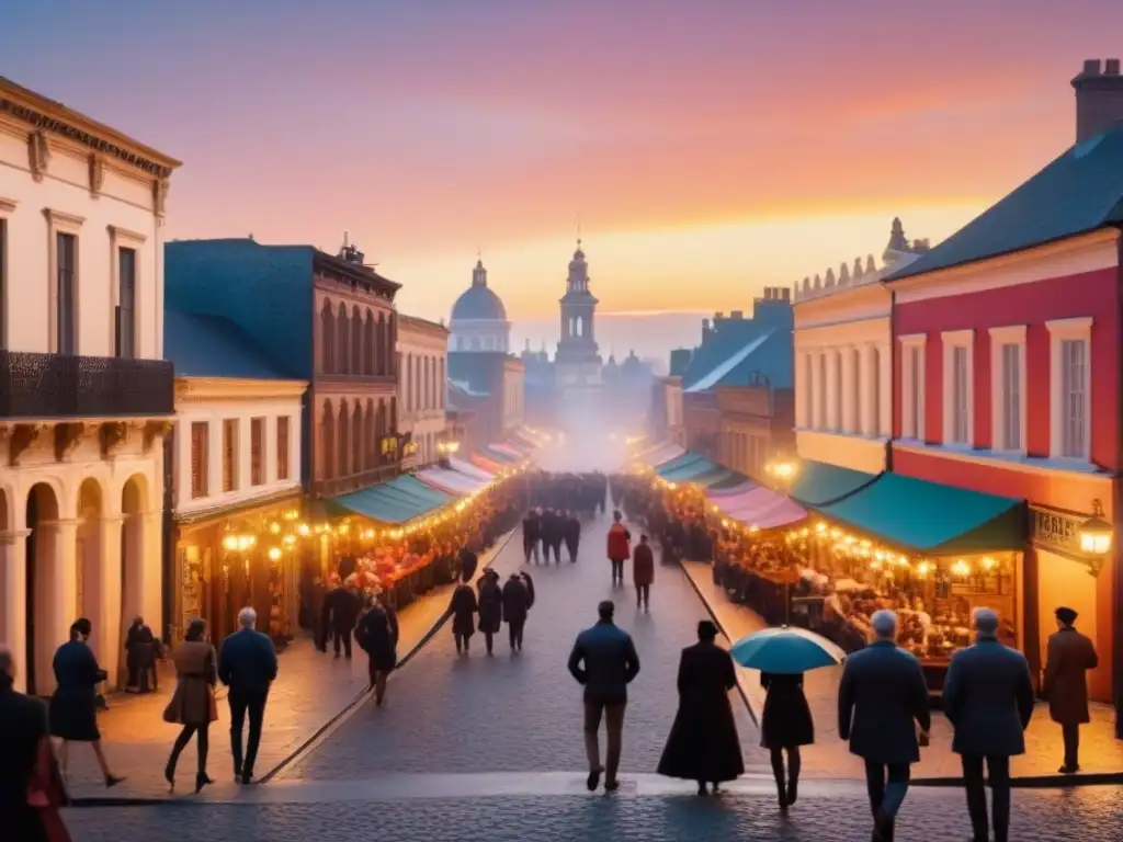 Paisaje urbano histórico: armonía entre tradición y modernidad Una ciudad histórica con edificios bien conservados y detallada arquitectura, bajo un vibrante atardecer