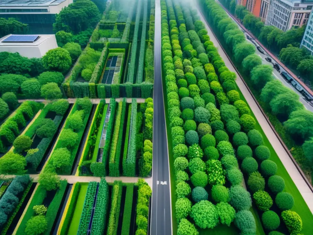 Metrópolis verde: armonía entre modernidad y naturaleza Una ciudad próspera con infraestructura verde integrada de forma armoniosa