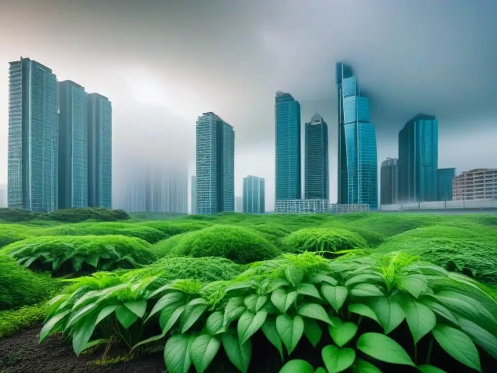 La invasión verde: impacto de especies invasoras en el mercado inmobiliario La ciudad moderna invadida por especies invasoras, desafiando la restauración de ecosistemas