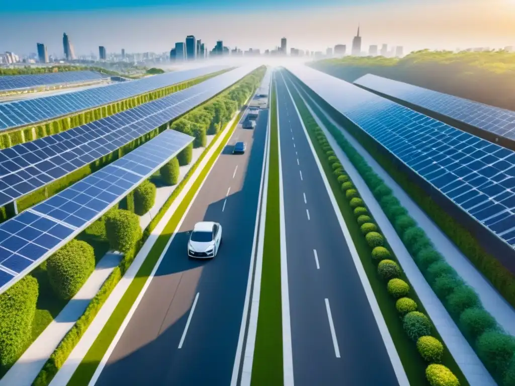Futurista ciudad sostenible con arquitectura verde y movilidad eficiente Una ciudad sostenible con soluciones innovadoras para la movilidad urbana