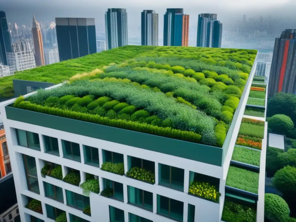 Metrópolis verde: arquitectura futurista y naturaleza en armonía Ciudad verde con inversiones en infraestructura verde para impacto social