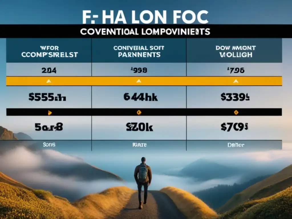 Comparativa detallada: FHA vs Comparativa detallada entre Préstamo FHA y convencional: diferencias clave ilustradas en gráficos informativos