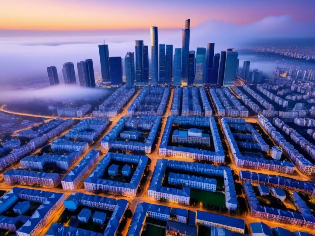 Contrastes urbanos: impacto del COVID-19 en la vida citadina Contraste impacto pandemia mercado inmobiliario viviendas en paisaje urbano durante crisis
