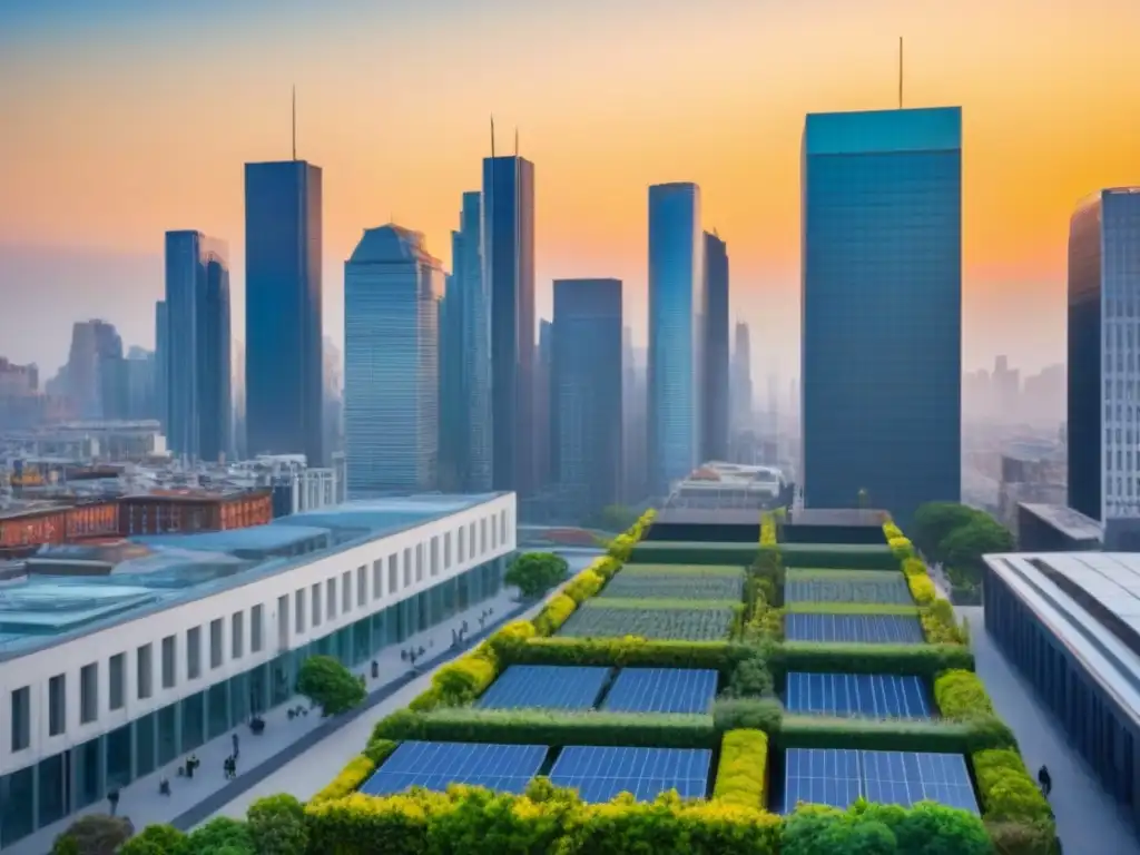 Horizonte urbano sostenible: modernidad y tradición en armonía Desarrollo urbano sostenible y conservación cultural en una ciudad moderna, donde conviven historia y progreso