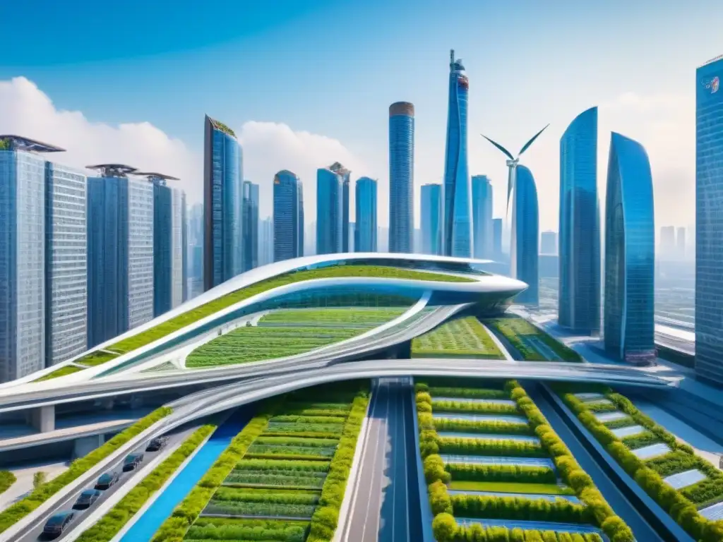 Metrópolis futurista: desarrollo urbano sostenible en armonía con la naturaleza Desarrollos urbanos sostenibles en un futuro ciudad con tecnología y naturaleza en armonía