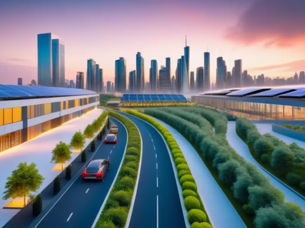 Metrópolis sostenible: armonía urbana del futuro Desarrollos urbanos sostenibles en el mercado inmobiliario: Ciudad futurista con energía renovable y modernidad