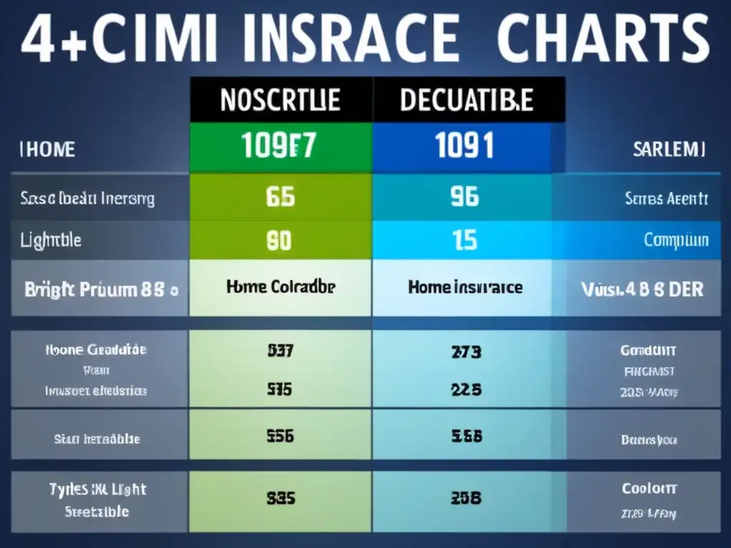 Comparativa deducibles seguros hogar: gráficos claros y coloridos Detallada comparativa de deducibles de seguro de vivienda con impacto en primas y coberturas