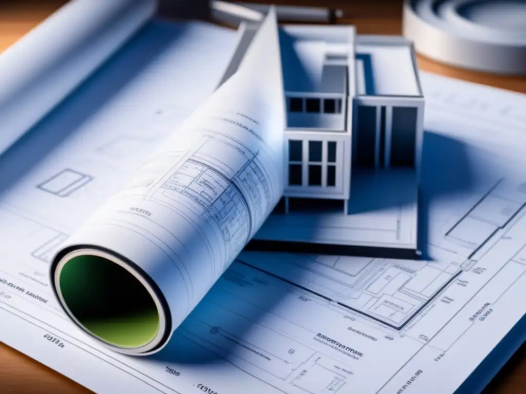 Plan arquitectónico futurista ultra detallado Una detallada y futurista planificación arquitectónica resaltando elementos innovadores y sostenibles