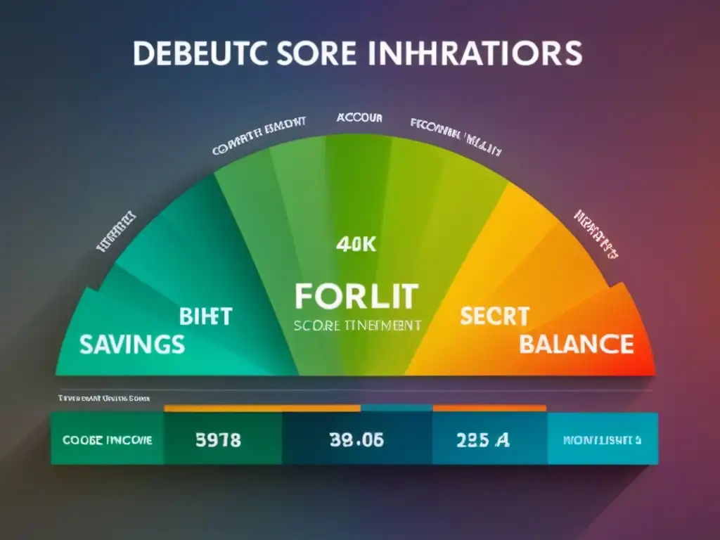 Infografía detallada: indicadores de salud financiera Infografía detallada y moderna sobre indicadores de salud financiera, ideal para novatos buscando su primera hipoteca