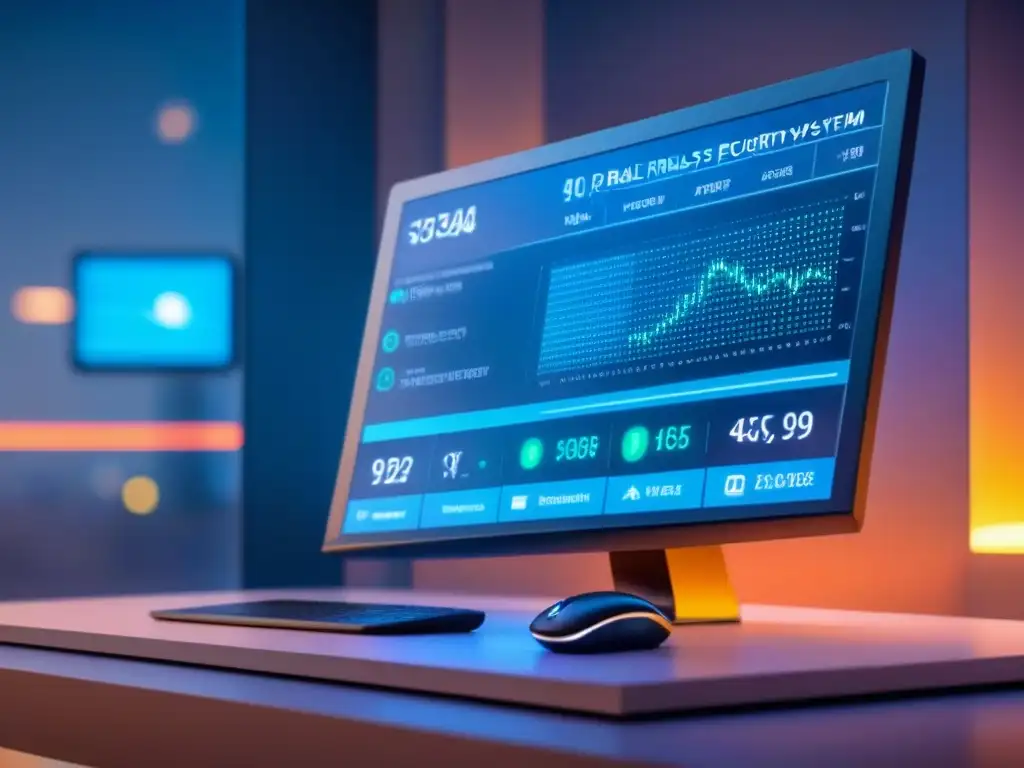 Seguridad financiera digital ultra detallada en 8k Detallada seguridad financiera digital con códigos de encriptación, escaneo biométrico y mecanismos de bloqueo virtual