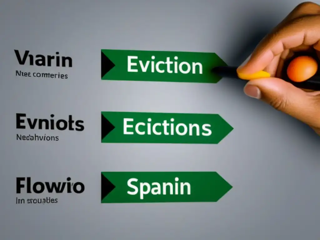 Proceso de desahucio en España: flujo detallado y educativo Detallado diagrama del Proceso de Desahucio en España, con diseño moderno y educativo