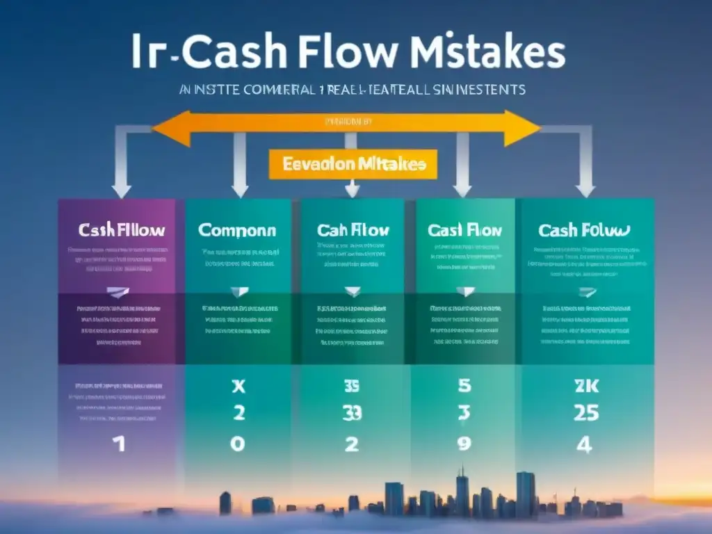 Infografía detallada: Errores a evitar en evaluación de flujo de efectivo en inversiones inmobiliarias comerciales Detallado y moderno diagrama de flujo con errores a evitar al evaluar flujo caja en inversión centros comerciales