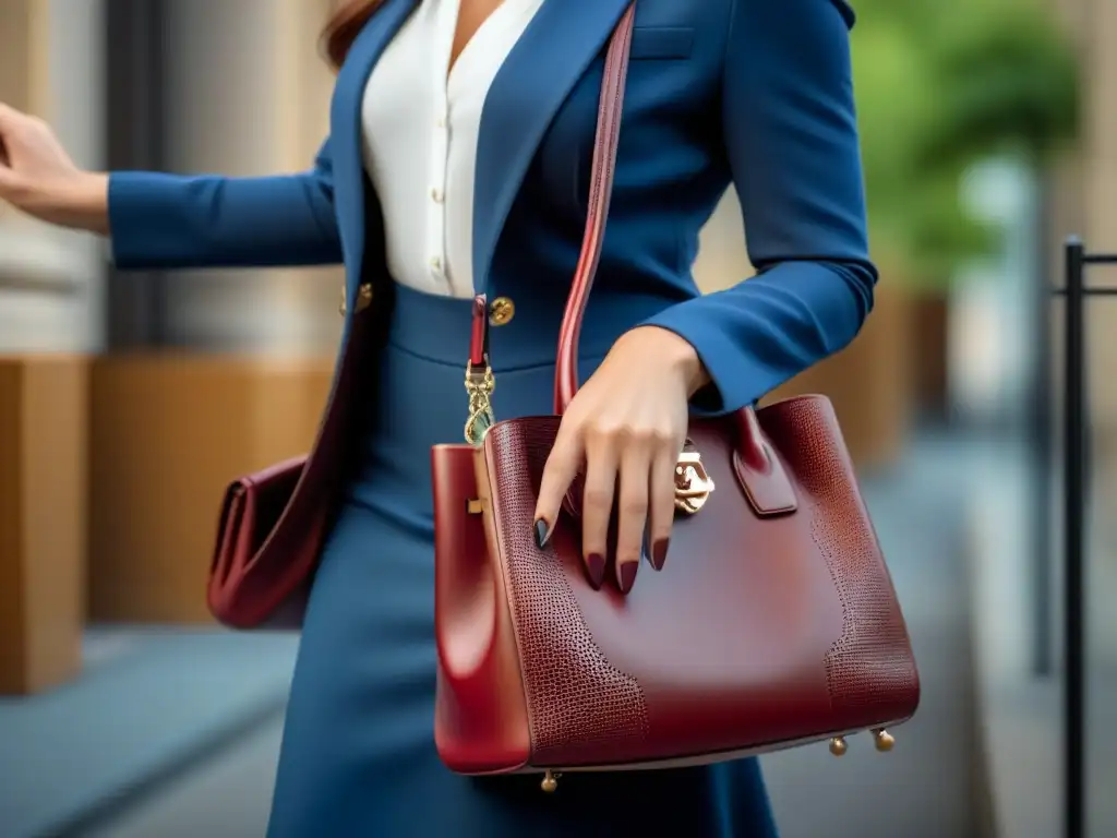 Detalle exquisito: manos de comprador de lujo y elegante bolso de diseñador Detalle exquisito de manos sosteniendo bolso de diseñador, lujo y sofisticación para estrategias de fidelización compradores lujo