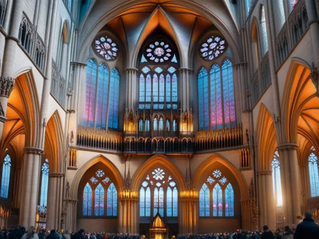 Espléndida fachada gótica de la Catedral de Notre Dame en París Detalle imponente de la fachada de la Catedral de Notre Dame en París, resaltando la arquitectura gótica y su grandiosidad