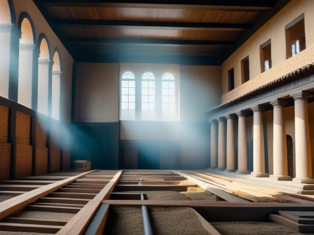 Restauración sísmica: fusión histórica y tecnológica Detalle de restauración sísmica en edificio antiguo: fusión de técnicas modernas y arquitectura histórica