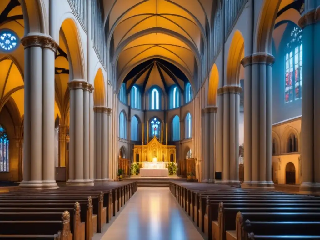 Integración LED en catedral histórica: fusión de luces cálidas y modernidad Iluminación LED realza detalles arquitectónicos en catedral histórica con un toque estético