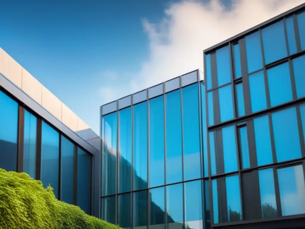 Edificio sostenible con diseño moderno y ventilación natural innovadora Diseño arquitectónico moderno con ventilación natural para confort térmico, integrando naturaleza y estilo