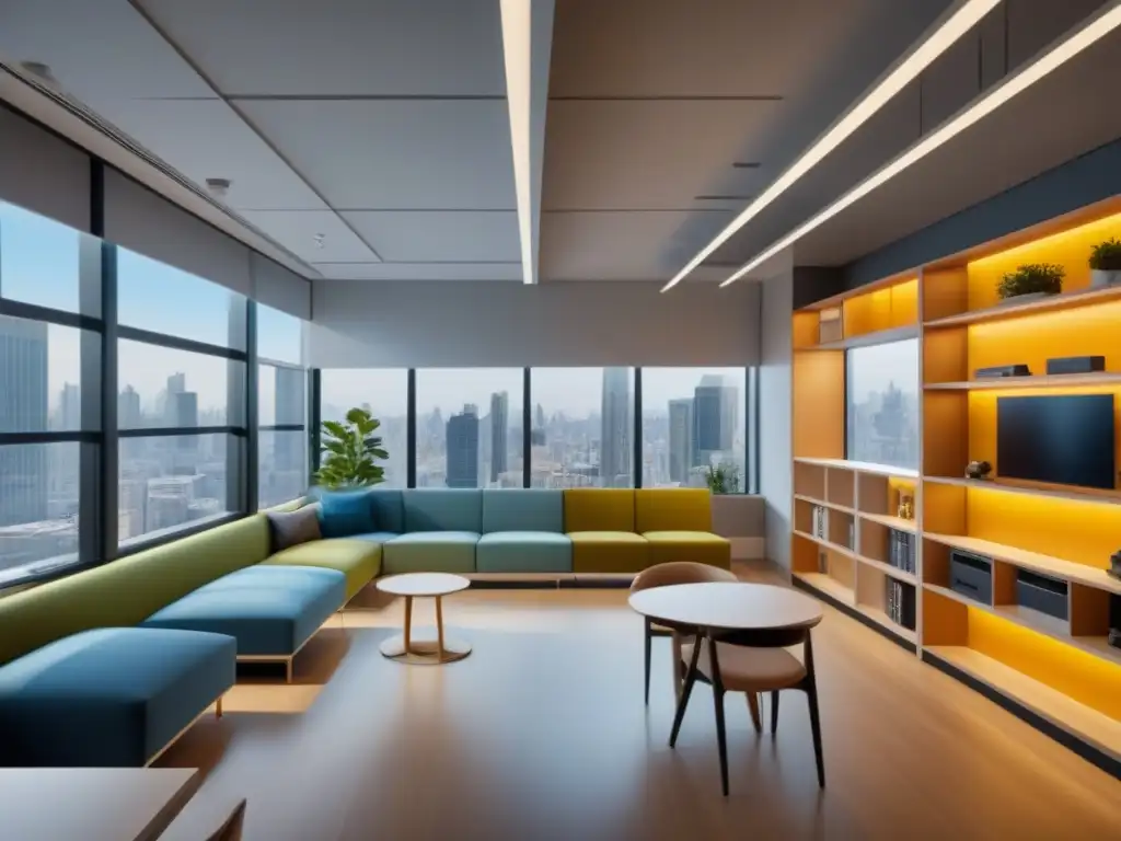 Espacio comercial moderno y versátil para la Generación Z Diseño de espacios comerciales para la generación Z: ambiente moderno y versátil con mobiliario flexible y funcional