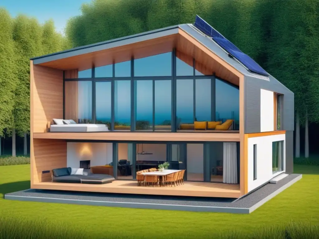 Vivienda pasiva del futuro: diseño innovador y sostenible Un diseño innovador de casa pasiva con eficiencia energética en casas pasivas