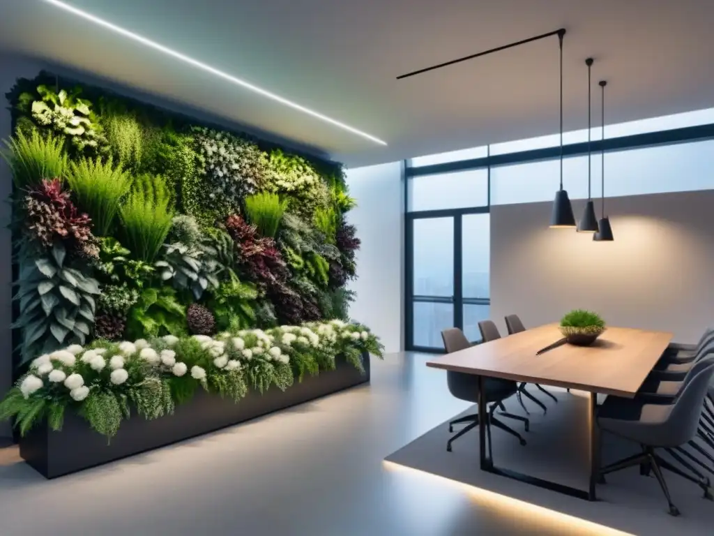 Espacio comercial sostenible y moderno con diseño innovador Diseño sostenible en espacios comerciales multifuncionales con elementos biófilos y tecnología inteligente
