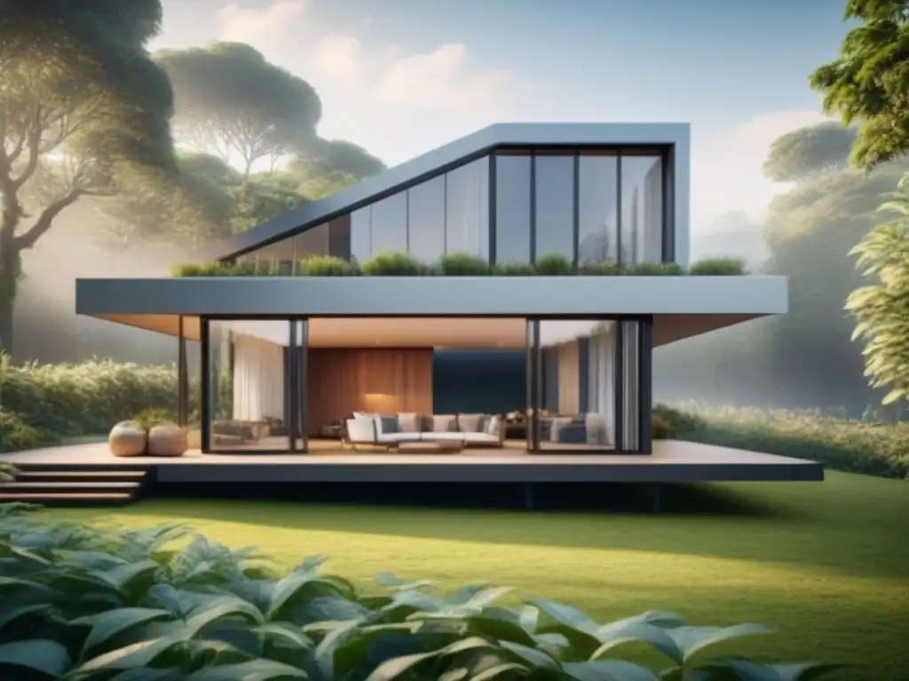 Diseño arquitectónico sostenible: integración de naturaleza y modernidad Diseño sustentable que maximiza la luz natural en armonía con la naturaleza