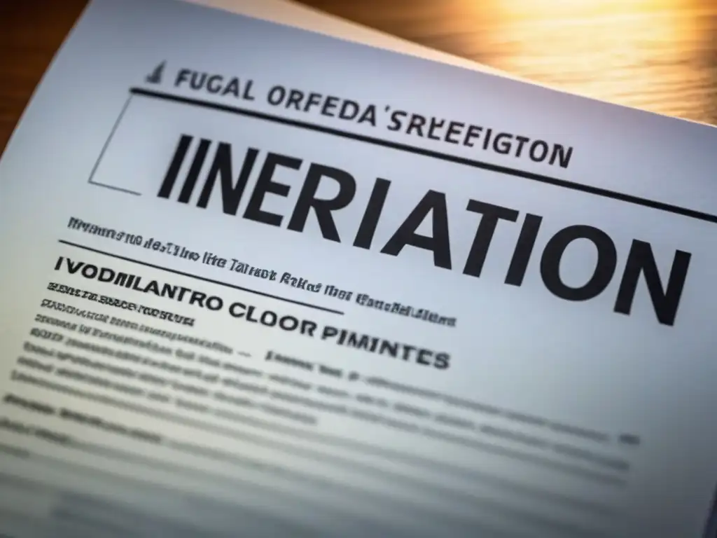 Intrincada ley fiscal de herencias en documento legal Un documento legal detallado con leyes tributarias sobre impuestos de herencia en propiedades inmobiliarias